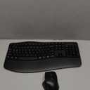Wireless Keyboard and Mouse Combo, 2.4G Full Size Wave Keys Ergonomic Keyboard with Wrist Rest and 3-Level DPI Adjustable Wireless Ergonomic Mouse for Windows, Mac OS Desktop/Laptop/PC(Black)