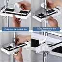 2 x Shower box waterproof bathroom tray support with hook storage rack suitable for shower and dormitory use.