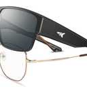 KastKing Molino Fit-Over Polarized Sunglasses,UV400 Protection Ultralight Wraparound Fishing Sports Sunglasses, TAC Lenses (A: Gloss Black Frame, Smoke)