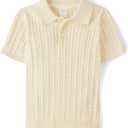 Gymboree,Boys,and Toddler Short Sleeve Knit Sweater Polo Shirt,H/T Vanilla,2T