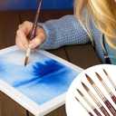 Falling in Art Paint Brushes, Watercolor Paint Brush Set with Sable Hair, Different Tips Size, Wooden Handle, Ideal Artist Brush for Watercolor Painting, 6Pcs (Round)