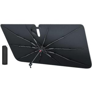 REEVAA 2025 Car Windshield Sun Shade Umbrella [2025 Upgrade Sun Protection & Keep Cool] Protect Interior, 360 Flex Handle Sun Shield Sunshade, Medium (57" x 32") for Most Car