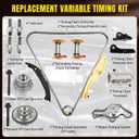 BHB Engine Timing Chain Kit with VVT Cam Phaser & 4p Solenoid Compatible with Ford F-150 F150 Edge Explorer Taurus Police Flex Lincoln MKS MKZ MKX 3.5 3.7 L 2011-2019 Replace For 90738S AT4Z6M280A