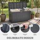 YITAHOME 95 Gallon Outdoor Storage Deck Box, Waterproof Resin Deck Box w/Handles, Lockable Outdside Deck Box for Patio Furniture, Garden Tools, Lockable & UV Resistant(Dark Gray)
