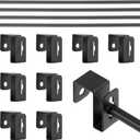 4 Set 12 Pcs Black Metal Hanging File Bracket Clips 8 Hanging Rail Clip 4 File Cabinet Rails Fits 1/2 Drawer Side Document Folder Frame Document Hangers for Cabinets Storage