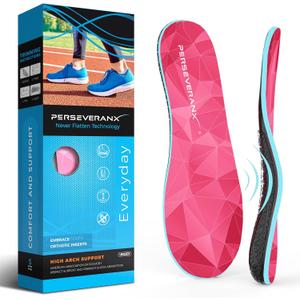 NASA Grade Plantar Fasciitis Insoles  High Arch Support Insoles Men Women - Shoe Insoles for Plantar Fasciitis Relief - Absorb Shock & Relieve Flat Foot Pain - Orthotics Inserts for Work & Standing (S (Men 7-8.5/Women 8-9.5))