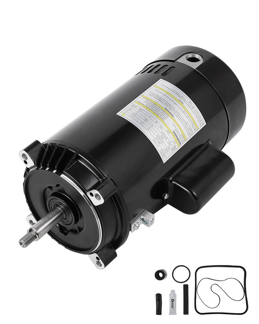 UST1202 2HP Pool Pump Motor Replacement, 115/230V Round Flange, Compatible With Hayward/A.O. Smith/Century 56J Frame Pumps, Includes Seal Kit & O-Rings (SP2615X20)