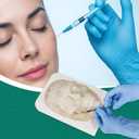 Transparent Injection Face Model with Blood Vessels, Anatomical Injection Mannequin Face, Facial Injection Training Model for Estheticians, Medical Students, Detachble Face Skin