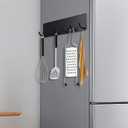 Magnetic Key Holder for Metal Front Door Towel Hook Brush Organizer for Laundry Room on Dryer Washer Hat Hanger for Entryway for Festival Holiday Decorations (Black Shiny)