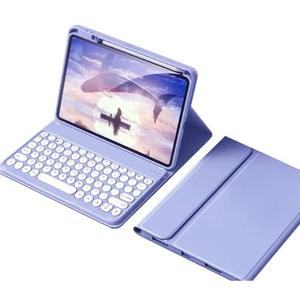 kaidisen Keyboard Case for 2022 2020 iPad Air 10.9 inch iPad Air 5h 4th Generation Case with Magnetic Detachable Keyboard, iPad Pro 11 inch Candy Color Round Key Keyboard Cover,Purple