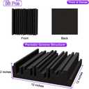 TroyStudio Thick Acoustic Foam Panels, 12 X 12 X 2 Inch 36 Pcs Broadband Sound Absorbing Foam, Dense Soundproof Padding Tile, Recording Studio Foam Absorber, Groove Decorative 3D Wall Ceiling Panel, 2'' Thickness, 36 Pcs