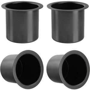 4Pcs Drop-in Cup Holder,304 Stainless Steel Automotive Cup Holders,3.3inch Black Poker Table Drink Holder Dining Table Cinema Sofa Yacht Boats Cars Touring RV Car Drop-in Drink Cup Holder
