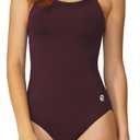 Women's Athletic Training Adjustable Strap One Piece Swimsuit Swimwear Bathing Suit Wine Red 38/ Large