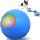 Petbobi Interactive Dog Toy Ball - 2025 Newly Upgraded Automatic Moving Dog Toys for Small Breeds, Motion Activated, USB Rechargeable, Durable Self Bouncing Puppy Ball with LED Lights, Blue
