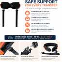 Gait Belt, Upgraded with Metal Buckle & Detachable Leg Straps, 7 Reinforced Handles, Transfer & Lift Belt for Seniors & Elderly, Walking Support and Mobility Assistance (Orange, Medium)