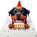 3D Pop-Up Rottweiler Dog Birthday Card - Rottweiler Dog with Cake Celebration, Whimsical Happy Birthday Greeting for Dog Lovers - Rottweiler Dog 3D Birthday Pop Up Cards