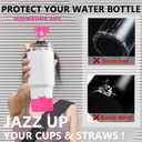 3 x Bow Silicone Boot for StanleyTumbler 20-40oz& Owala Water Bottle 24oz& IceFlow 20oz 30oz& Hydroflask Water Bottle 12-24oz Anti-Slip Sleeve for Stanley Cup Accessories (Rose02)