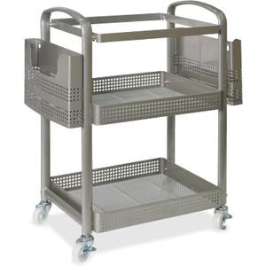 Lorell Mobile File Cart, 12.5" x 22.4" x 25.25", Metal, Champagne Gold