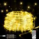 400 LED Rope Lights Outdoor 131 FT Rope Lights Indoor Plug in 8 Modes Tube Lights with Remote Control Fairy String Lights for Outside Bedroom Garden Patio Christmas Tree Decoration (Warm White)
