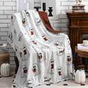 Christmas Halloween Ghost Reading Book Blanket 50 x 60 Inches Soft Knit Throw with Ghosts Reading Book Pattern Halloween Christmas Decoration Gift for Living Room Couch Sofa Bed