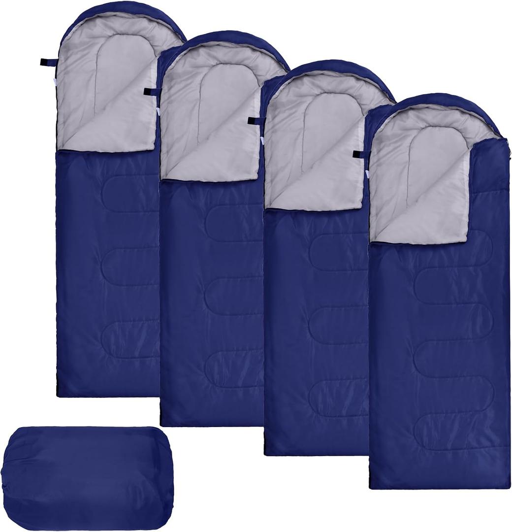 Macarrie 4 Pack 0 Degree Sleeping Bags for Adults, approx. 83 x 30"