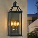 DASTOR Outdoor Wall Lantern 3-Light, 21" Large Front Porch Light, Modern Exterior Lighting Fixtures with Glass, Waterproof Outside Wall Lights for House Porch Garage