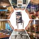 Stretch Dining Chair Covers Set of 2,Floral Print Chair Covers,Soft Removable Washable,Pet Friendly Furniture Protector,Universal Chair Slipcovers for Home, Kitchen,Ceremony Dining Room Seat (Dark Gray Magnolia Flowers)