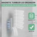 Magnetic Stanley Cup Holder for Refrigerator, Water Bottle Organizer for Stanley 40 oz with Tumbler Lid Organizer, Kitchen Pantry Organizers and Storage for Stanley Cup Accessories (White)