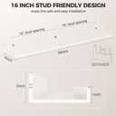 HBlife 36 Inches Invisible Wall Floating Bookshelf for Kids and Nursery, 16 Inch Stud Spacing Clear Acrylic Shelves for Figures, 3 Pack (5MM Thick)