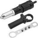 Pop Rivet Gun Adapter Kit, Professional Rivet Gun Adapter Rivet Drill Attachment with 4 Rivets Heads Cordless Rivet Gun Power Drill Adaptor Kit
