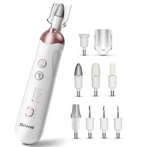 Eletorot Electric Nail File Set for Seniors, 8 in 1 Toenail Grinder Kit for Thick Nails, Professional Manicure and Pedicure Kit, Cordless Pedicure Tools for feet, 5 Speeds Nail Drill Machine (White)