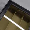 8 Slot Sunglass Organizer Leather Eyeglasses Collector Eyewear Display Case Storage Box, Black