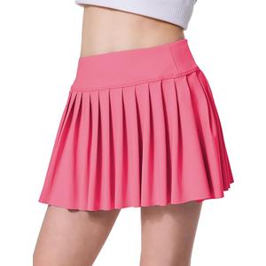 Girls Pleated Skirt with Shorts Athletic Tennis Skorts School Kids Teen High Waisted Skorts with Pockets, Medium, Hibiscus Purple 