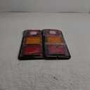 Partsam 2x LED Triple Tail Lights 45 LEDs Rectangle Vertical Horizontal Mount LED Trailer Truck Camper RV Stop Turn Tail Lights Backup Reverse Taillights w Gasket Black Base Amber/Red/Clear Lens 12V