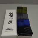 Suaskk Men's Crew Work Boot Socks, Thick Cushioned Moisture Wicking Hiking Sock 4 Pairs (9-12)