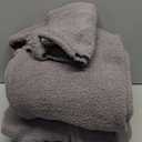 Linsery 3 Piece Sexy Fuzzy Outfit for Women Sherpa Jacket Coat and Crop Top Wide Leg Pants Lounge Set Cozy Fleece Tank Top and Pants Pajamas Dark Grey L