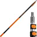 5-24 ft Long Telescoping Extension Pole // Multi-Purpose Extendable Pole with Universal Twist-on Metal Tip // Lightweight and Sturdy // Best Telescopic Pole for Painting, Dusting and Window Cleaning