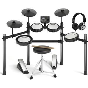 AODSK Electric Drum Set with Quiet Mesh Pads,Electronic Drum for Beginner,USB MIDI,Throne,Headphones,Sticks, Included 15 Kits and 195 Sounds (AED-403-Teenagers Beginners) (AED-403-Teenagers Beginners)