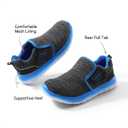 DREAM PAIRS Boys Girls Shoes Kids Slip on Tennis EZ-Ons MightyMovers Running Athletic Barefoot Zero Drop Sports Sneakers (4 Big Kid, Black/Grey/Royal)