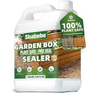 Garden Box Sealer Pro Grade 1 Gallons Plant-Based, Non-Toxic Wood Sealer for Raised Garden Beds, Planters & Pet Shelters, Water & Weather-Resistant Finish for Outdoor Wood
