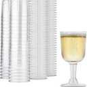 Stock Your Home 5 oz Clear Plastic Wine Glass (40 Pack) - BPA Free & Recyclable - Shatterproof Wine Goblet - Disposable & Reusable Cups for Champagne, Dessert, Food Samples, Catering, Weddings