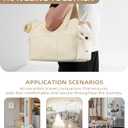 ONECUTE Dog Purse Carrier for Small Dogs Rabbit cat with Large Pockets, Cotton Bag, Dog Carrier Soft Sided, Collapsible Travel Puppy Carrier (Beige, 13.6" L x 6.5" W x 10" H)
