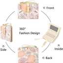 Small Soft Pocket Floral Wallet for Women, Bifold Purse with ID Window, Zipper Coin Pocket, card slots (Leaf green)