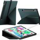 INFILAND Case for Samsung Galaxy Tab S10 Lite/Tab S10 FE/ S9 FE 5G 10.9 Inch/Tab S9 11 Inch, Slim Protective Cover with Multi-Angle Magnetic Origami Stand, Auto Wake/Sleep (Midnight Green)