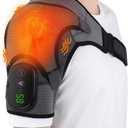 Heated Shoulder Wrap, Shoulder Heating Pads Massager for Men Women, Electric Cordless Vibration Massage Heated Shoulder Braces with 3 Heating Setting, Left Right Shoulder Massage