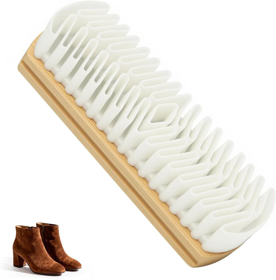 Suede Shoe Brush and Eraser Set, 2025 New Suede Cleaning Brush for Shoes, Bags, Jackets, and Sofas, Wooden Handle Suede Shoe Cleaner, Soft Brush and Stain Eraser for Easy Care (1 Pack)
