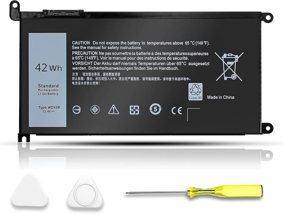 WDX0R 42Wh Laptop Battery for Dell Inspiron 13 5368 5378 15 5567 7560 17 5767 Series Vostro 14 5468 Latitude 3189 Replaces T2JX4 FC92N 3CRH3 | 11.4V Li-ion