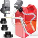 Portable Fuel Transfer Pump - Nozzle for Quick Flow Control, Battery Powered, 3.2 GPM, No Spill, 3 Tank Adapters for Gas/Diesel/Kerosene/Water (Gray)