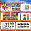 BenLouis 84Pcs Monster Truck Party Favors Truck Car Theme Coloring Books Crayons Sticker Set Bulk for Kids Racing Wheels Birthday Decor Goodie Bag Stuffer Classroom Rewards Craft Pinata Supplies