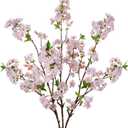 39" Tall Cherry Blossom Branches for Vase Faux Cherry Flowers Light Pink Peach Blossom for Floral Arrangements Artificial Apple Blossom Silk Tall Stems for Home Wedding Table Decor-3 Pcs